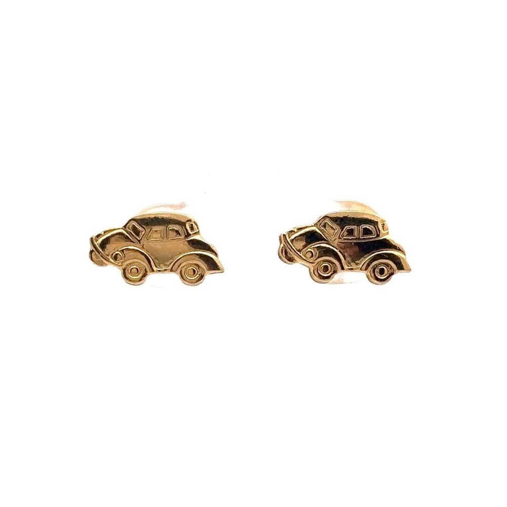 18K Gold Earrings Stud Car 1.47 grams